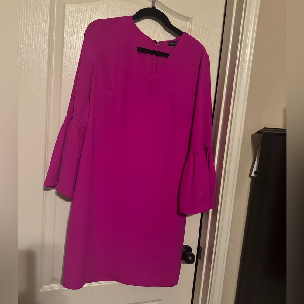 Banana Republic Fuschia Dress with Bell Sleeves